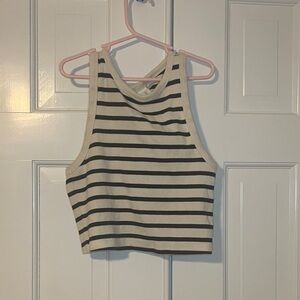 H&M Black and White Striped Knit Top